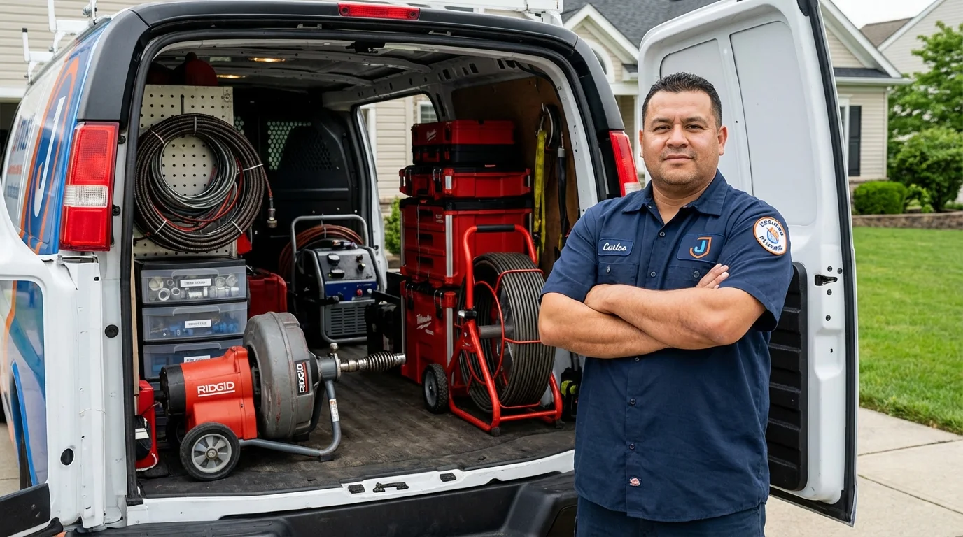 Professional drain cleaning equipment and Johns Plumbing LLC plumber in Kiowa